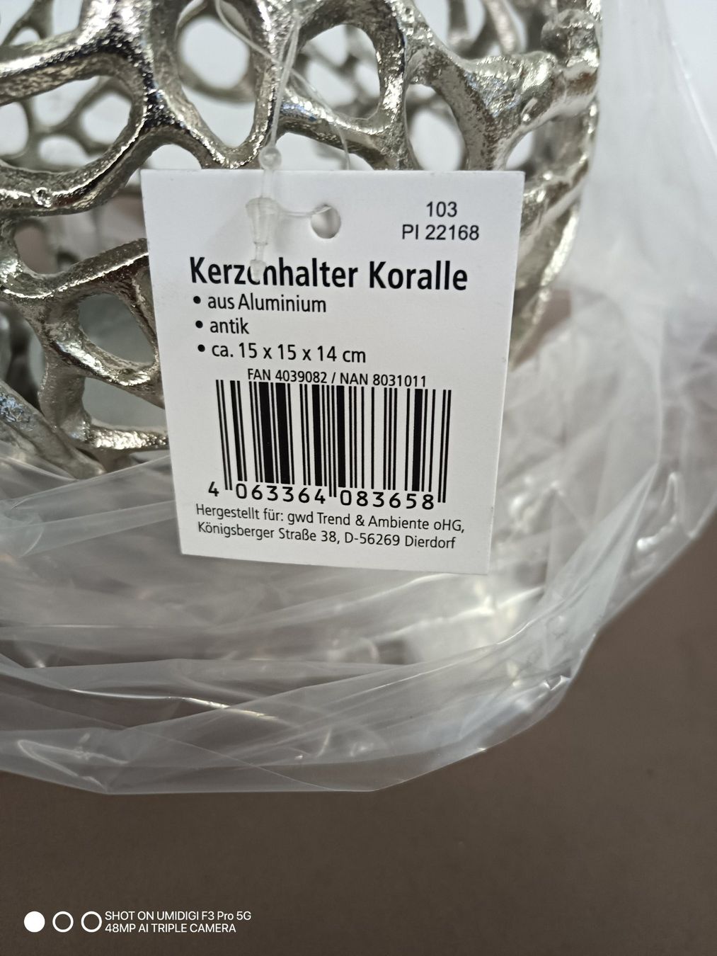 Portacandele: Windlicht Korallen Form Kerze – Nuovo e nell'imballaggio originale da Aarwangen venduto da to-hirschi 3