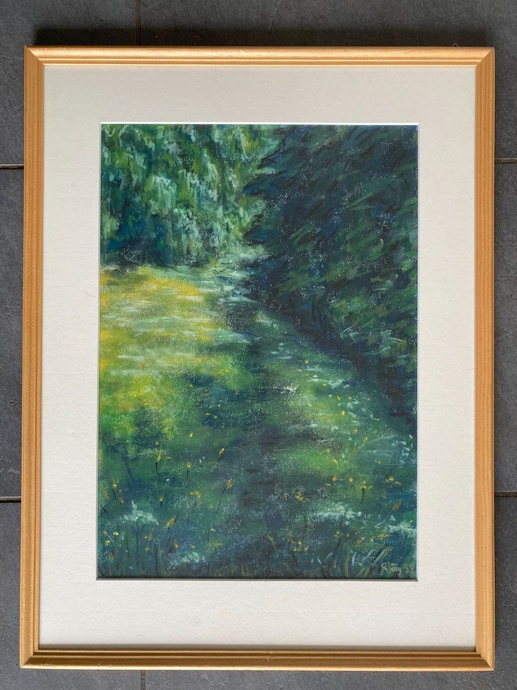 Dipinti: GEMÄLDE  BILD LANDSCHAFT WALD WIESE – Usato da Subingen venduto da Etageren 1