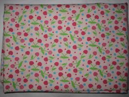 Baumwollstoff rose mit Kirschen