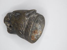 Antiker Kopf einer Wildkatze aus Bronze