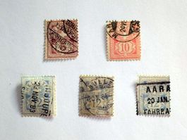 Wertziffer, ZNr.54, 55, 3 x 56 Kat. CHF 285.00, Lückenfüller
