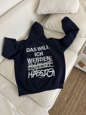 HÄSSIG Das Will Ich Werden Polizist Hoodie Navy Blau L Large