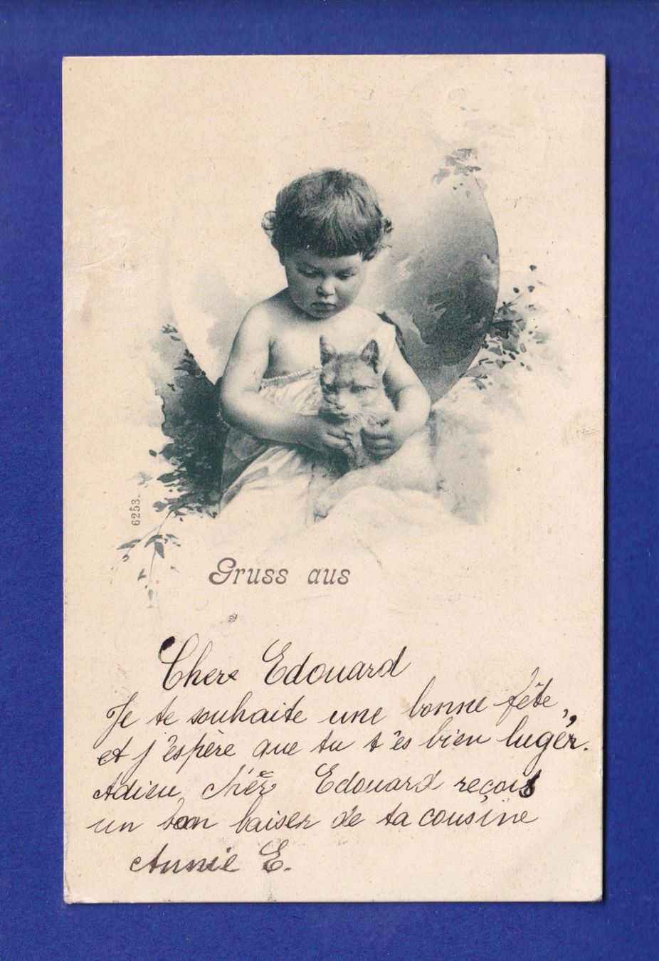 Ansichtskarten: ENFANT - Avec son chat – Gebraucht aus Pully von nicecards-shop