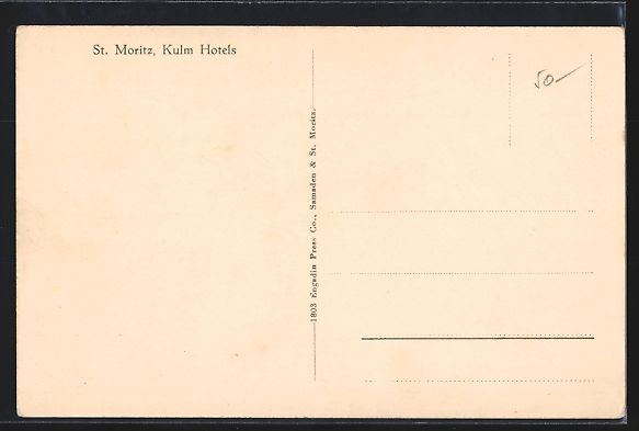 Cartes postales: St. Moritz, Kulm Hotels mit Kirchturm un – D'occasion à Berlin par bartko-reher 1