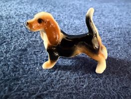 1 süsser Porzellan Hund Puppenstube, Setzkasten, Sammlung