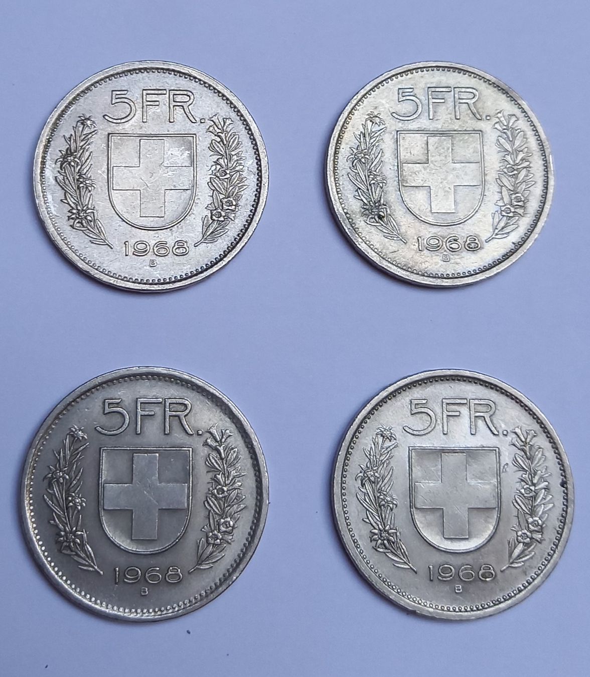 Tutti le monete: 5 FRANKEN - Schweizer Münzen, 1968 – Usato da Marbach LU venduto da Ilrebo