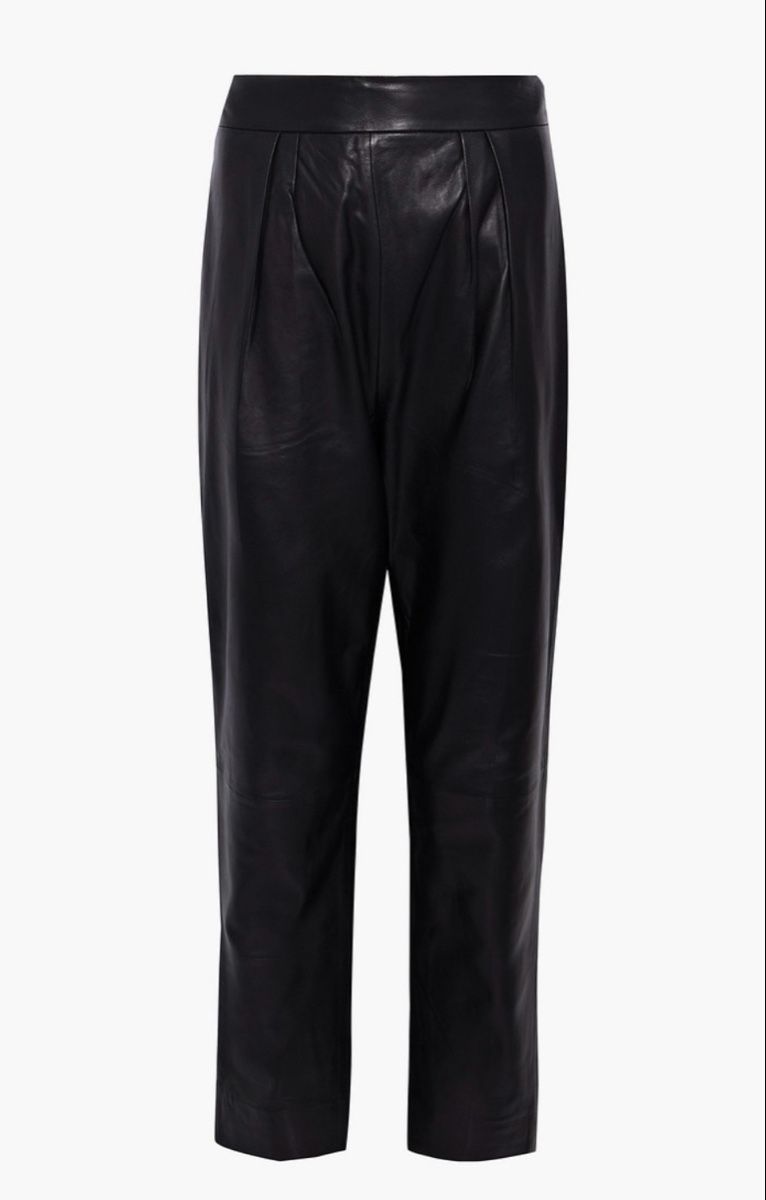 Pantalons: Black lambskin tapered trousers  – Neuf (Voir description) à Bassins par claaretje 2
