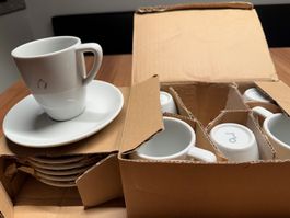 Neue  Espressotassen, 6er Set, inkl. Unterteller