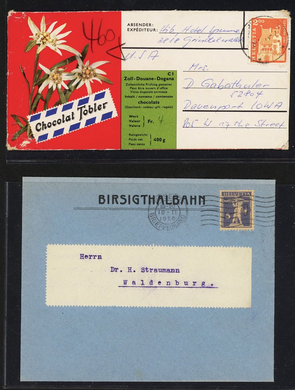 Tutti i francobolli: Posten mit ca. 33 Belegen diverser Länder ab 1877 – Usato da Basel venduto da Strubelibs 9