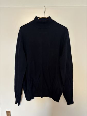 Rollkragenpullover aus Merinowolle blau für Herren Gr. L
