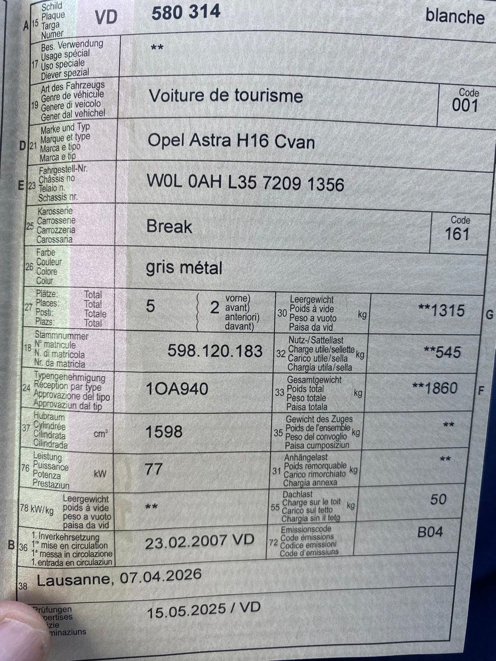 Opel Automobili: Opel Astra 1.6 ab Mfk 5/25 – Usato da Oberembrach venduto da gju_wbq9 8