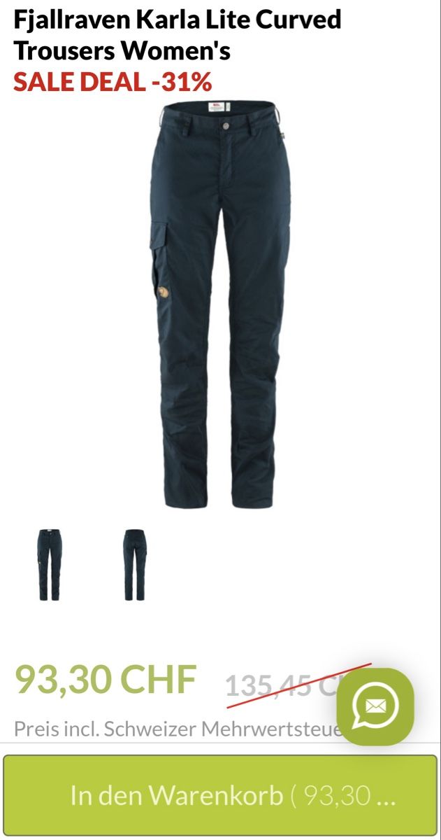 Fjällräven Pantaloni: Fjällräven Karla Lite Wanderhose, Grösse 36 navy – Usato da Steinhausen venduto da mel_8hrx 7