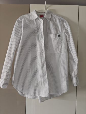 HUGO Women's Oversized Striped Shirt – Size 36 – Cotton