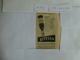 Zeitungsinserat, Werbung Rivella 1955