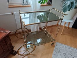 Antiker Servierwagen, Bar Bronze 