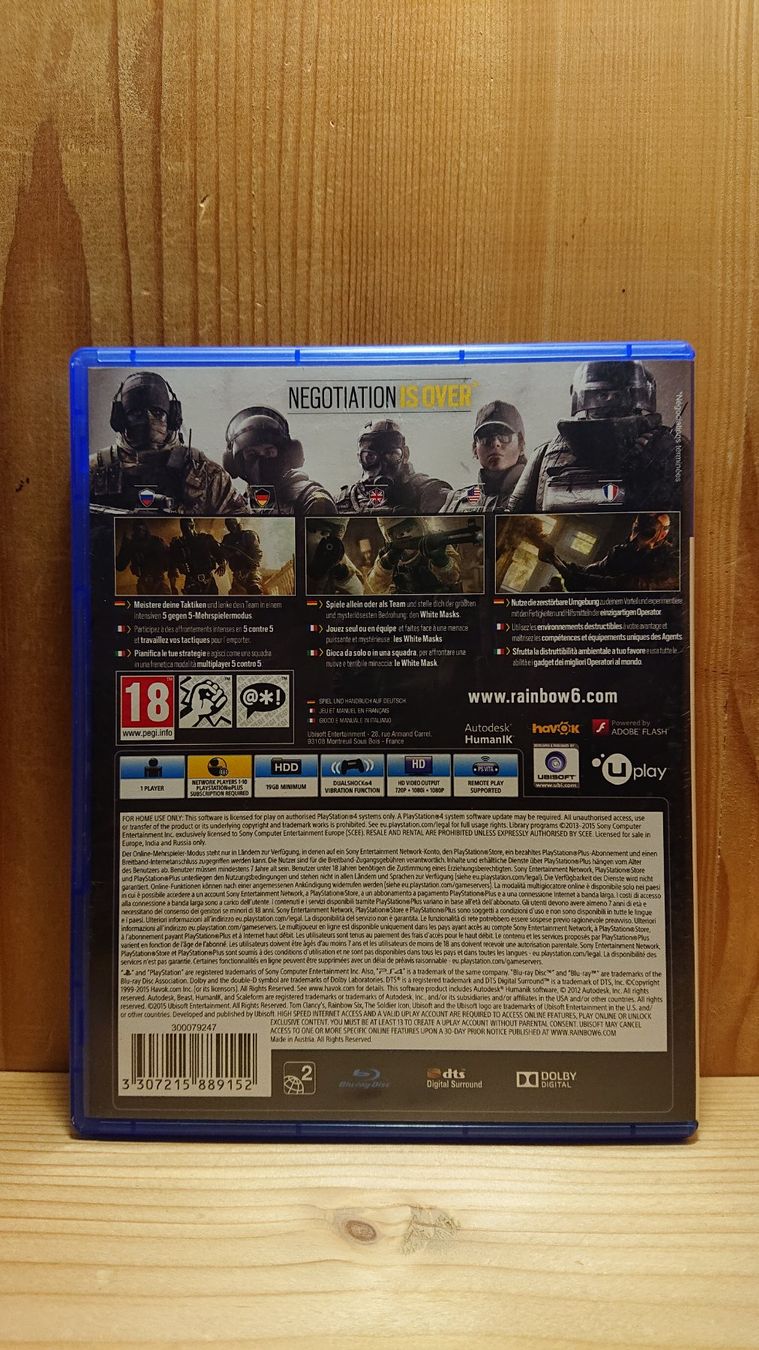 Spiele: Tom Clancy's RAINBOW SIX SIEGE PS4 Game – Gebraucht aus Wilderswil von Exebub 1
