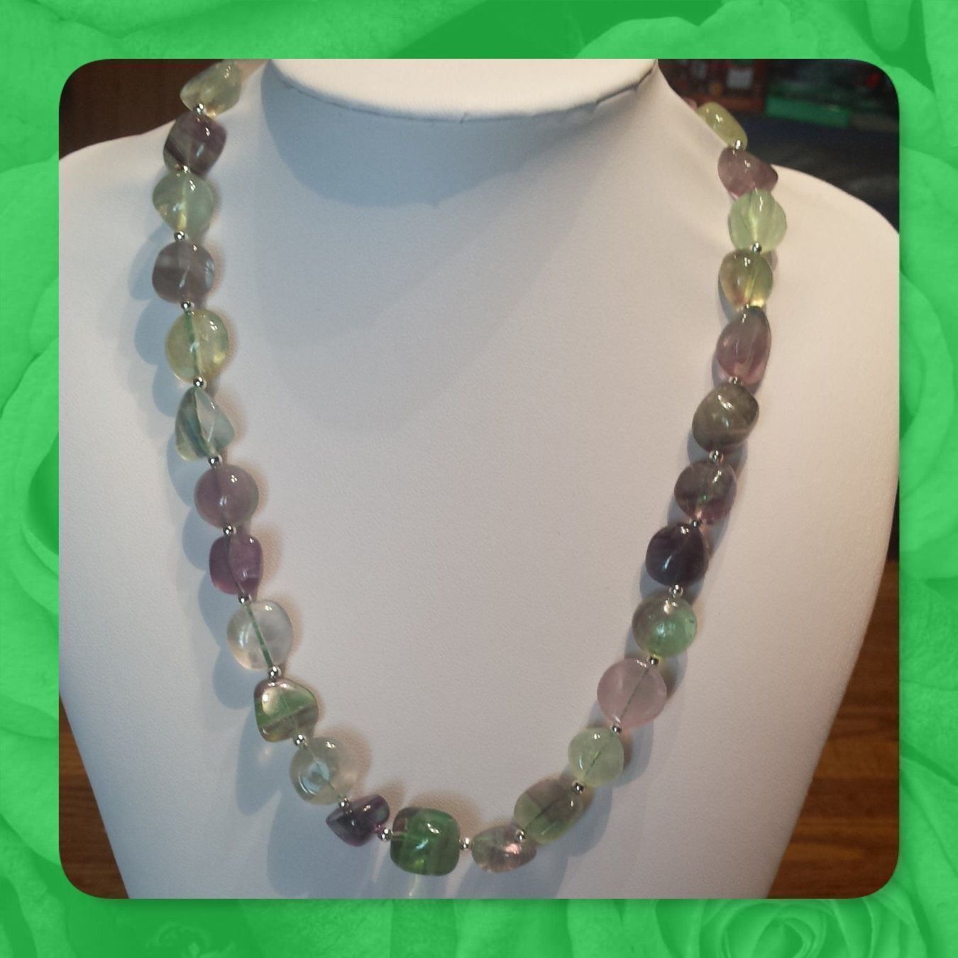 Catenine: NEU: Fluorit Kette Collier Edelstein – Nuovo (secondo la descrizione) da Matten b. Interl venduto da EdelsteineInterlaken 2