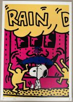 Death: Snoopy & Keith Haring „Rain, Dance“,POP Art, signiert