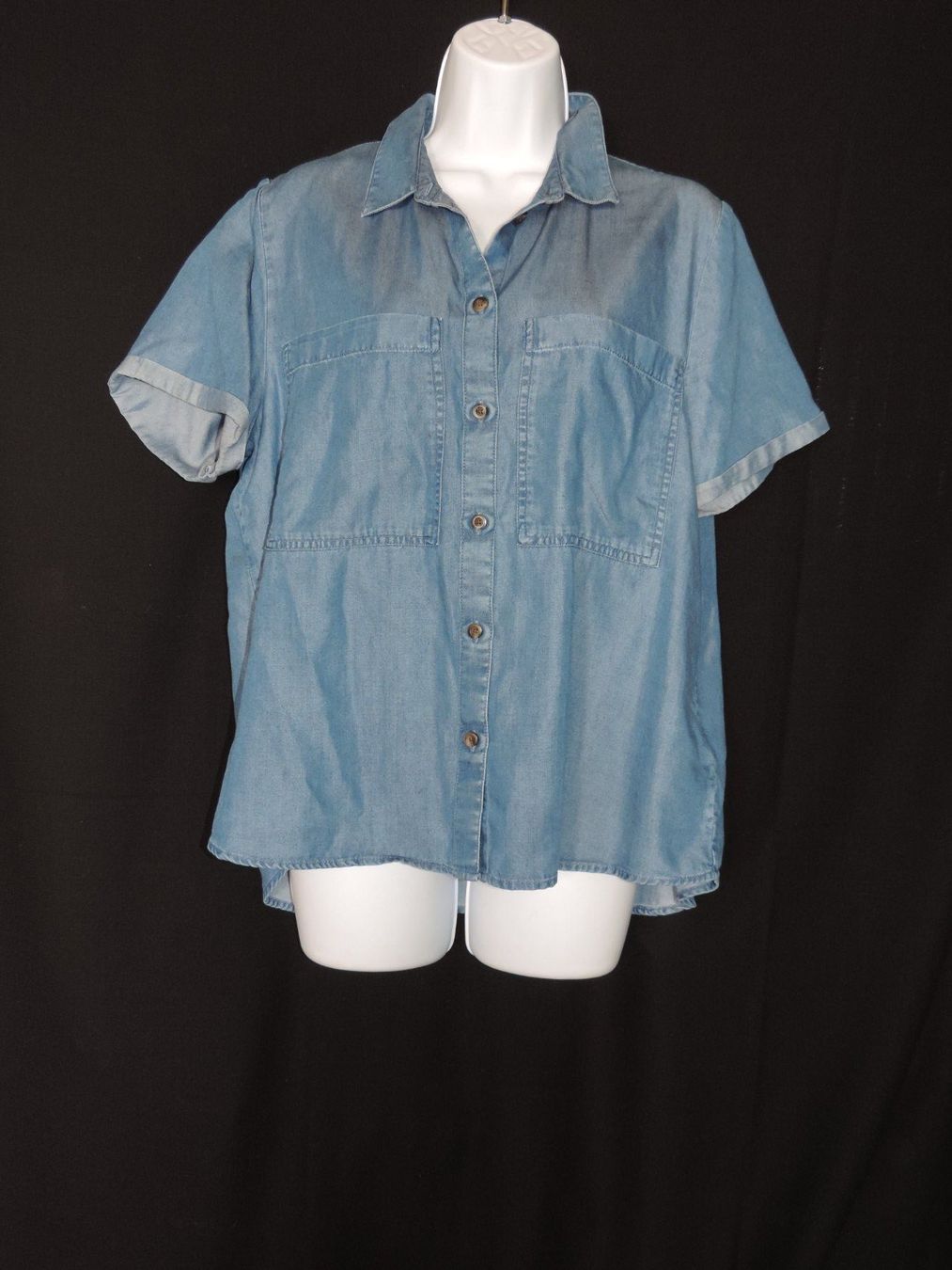 Blusen: blouse manche courte jeans bleu foncé – Gebraucht aus Genève von Axelle333 3