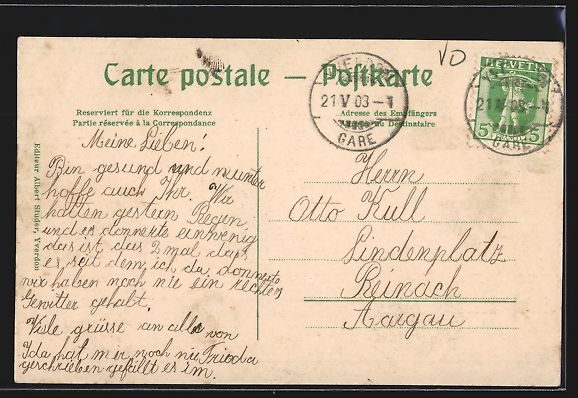 Cartoline postali: Yverdon, Les Postes, Partie am Postamt – Usato da Berlin venduto da bartko-reher 1