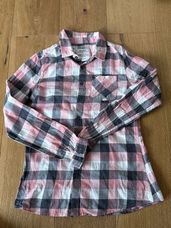 Mädchen Hemd kariert rosa grau Grösse 158/164 gebraucht