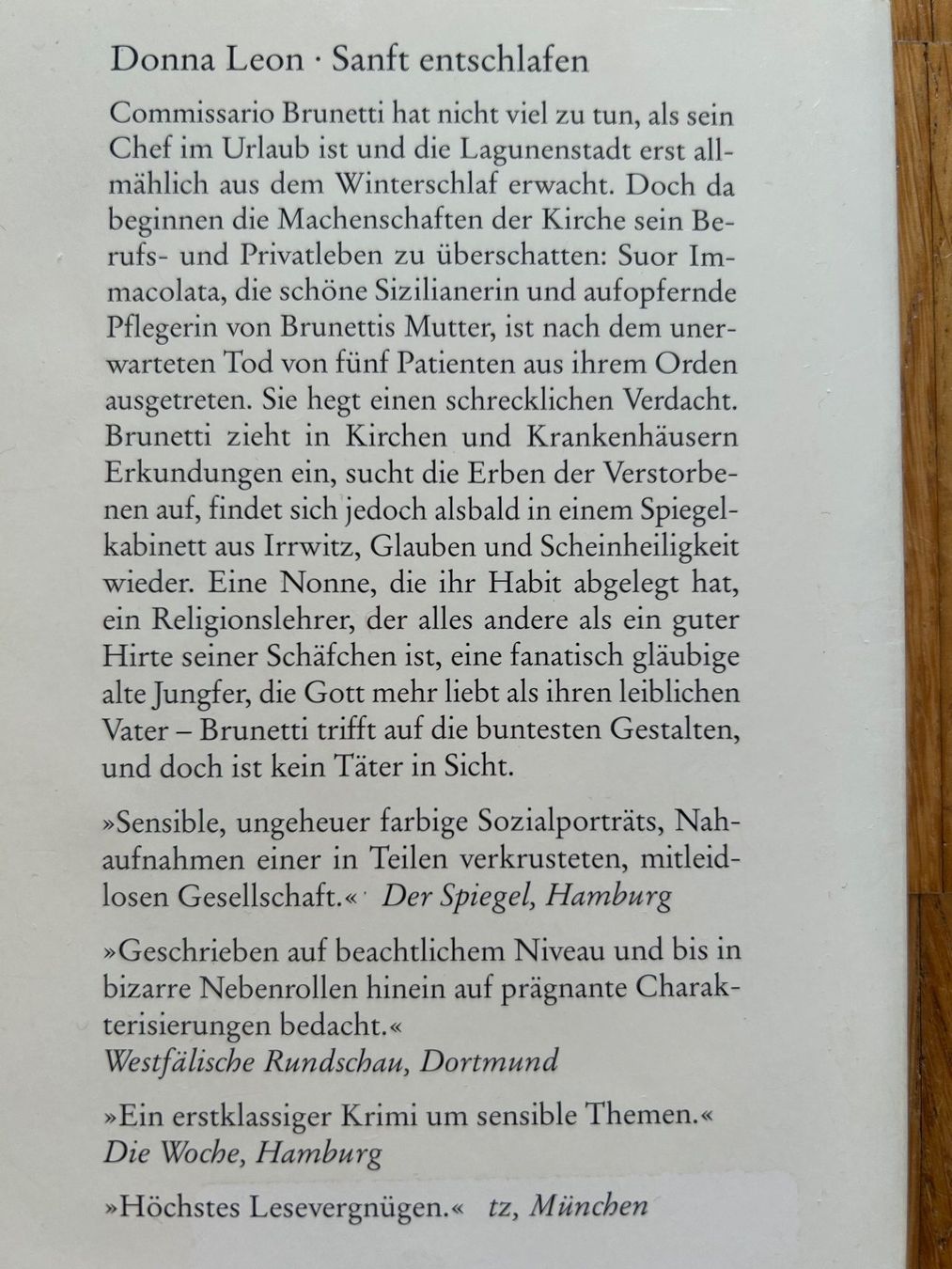 Libri: Donna Leon - Sanft entschlafen – Usato da Menziken venduto da August2023 1