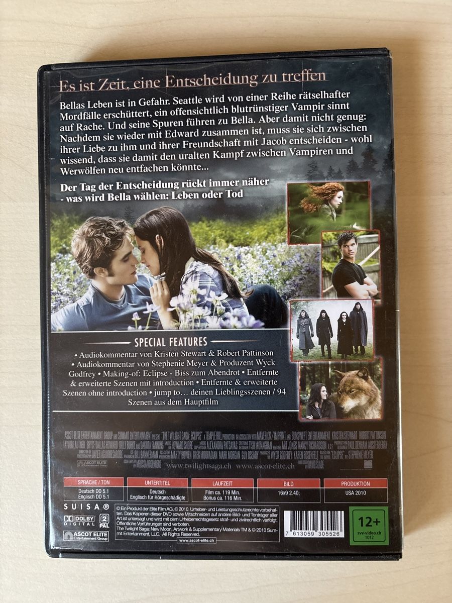 Tutti i DVDs: Twilight Saga Eclipse - Biss zum Abendrot (2904) – Usato da Ruswil venduto da Slivio_ 1