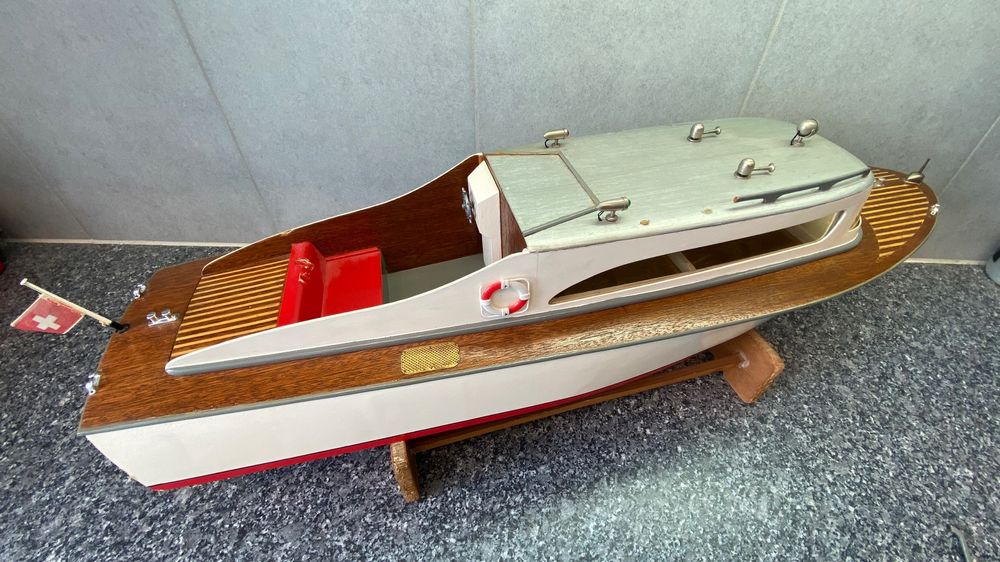 Modellschiff-/boot, Holz, Alt, Eigenbau, ca. 60iger Jahre! (Defekt) in ...