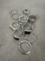 Schmuck Ring Set 11er Pack Silberfarben