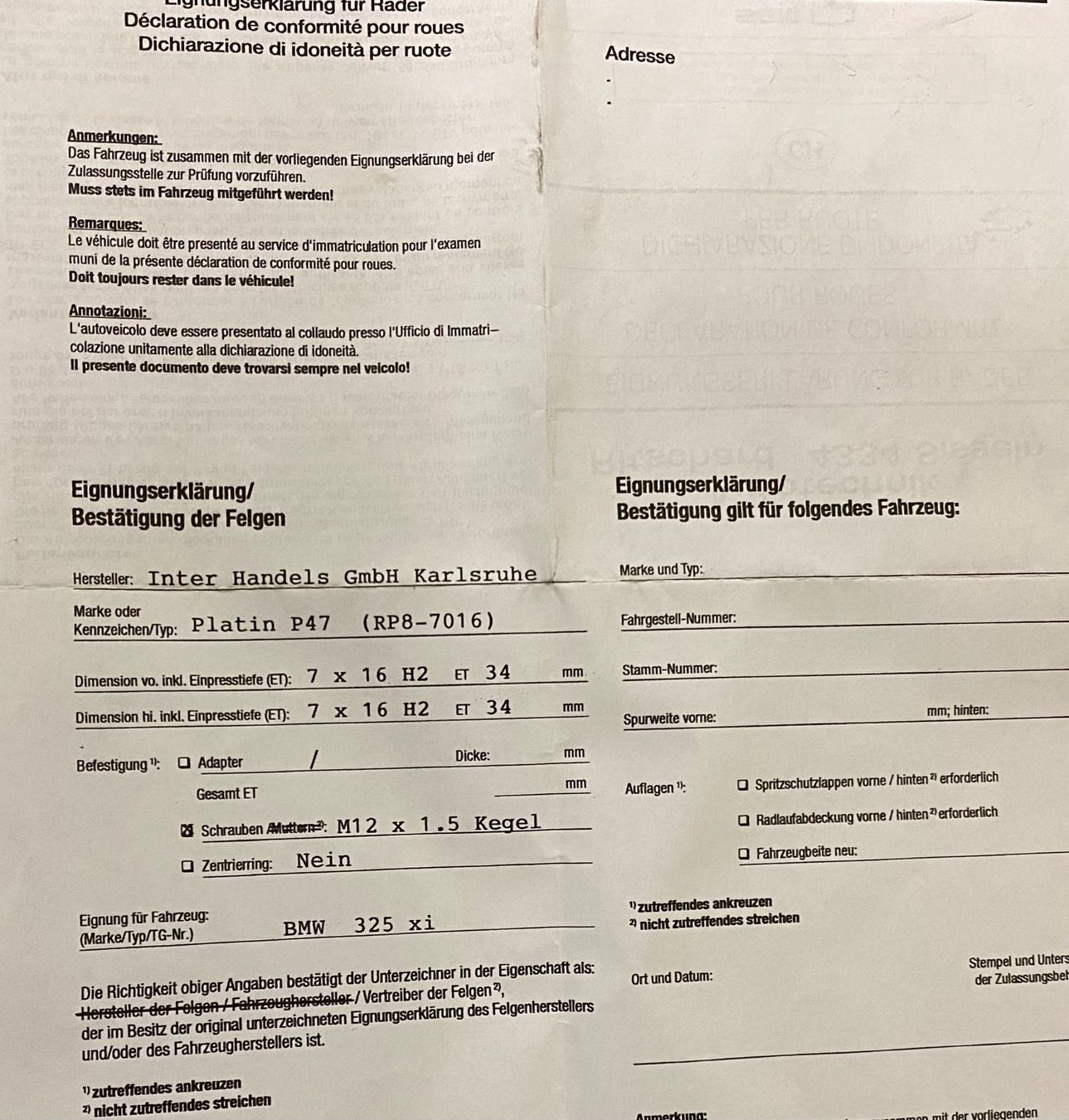 BMW Pneumatici & Ruote complete: Bmw Sommerräder – Usato da Schwaderloch venduto da z_g 3