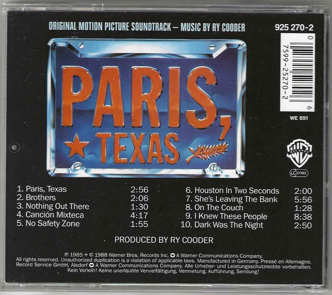 CDs: Ry Cooder - Paris Texas – D'occasion à Genève par CDLPBookS 1