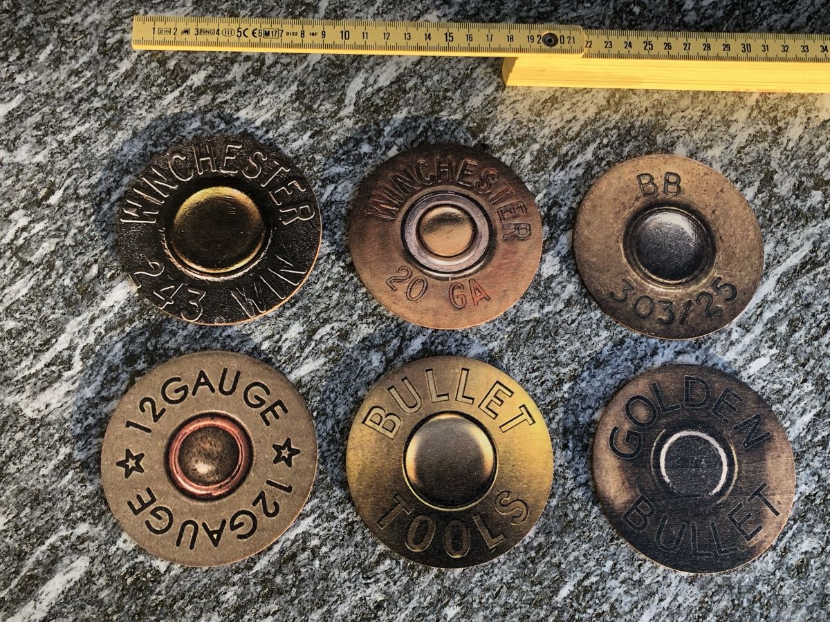 Tiro a segno: Armee Untersetzer Munition Schuss Patrone Kugel Waffe Army – Nuovo (secondo la descrizione) da Madiswil venduto da TEMISO