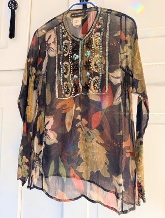 Antik Batik Seidenbluse, Gr. S Top Zustand!