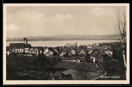 AK Ermatingen, Ortsansicht mit Kirche und See