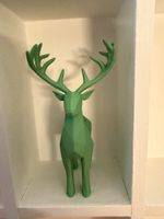Hirsch Deko Objekt 3D Druck grün, neuwertig, top Herbst!