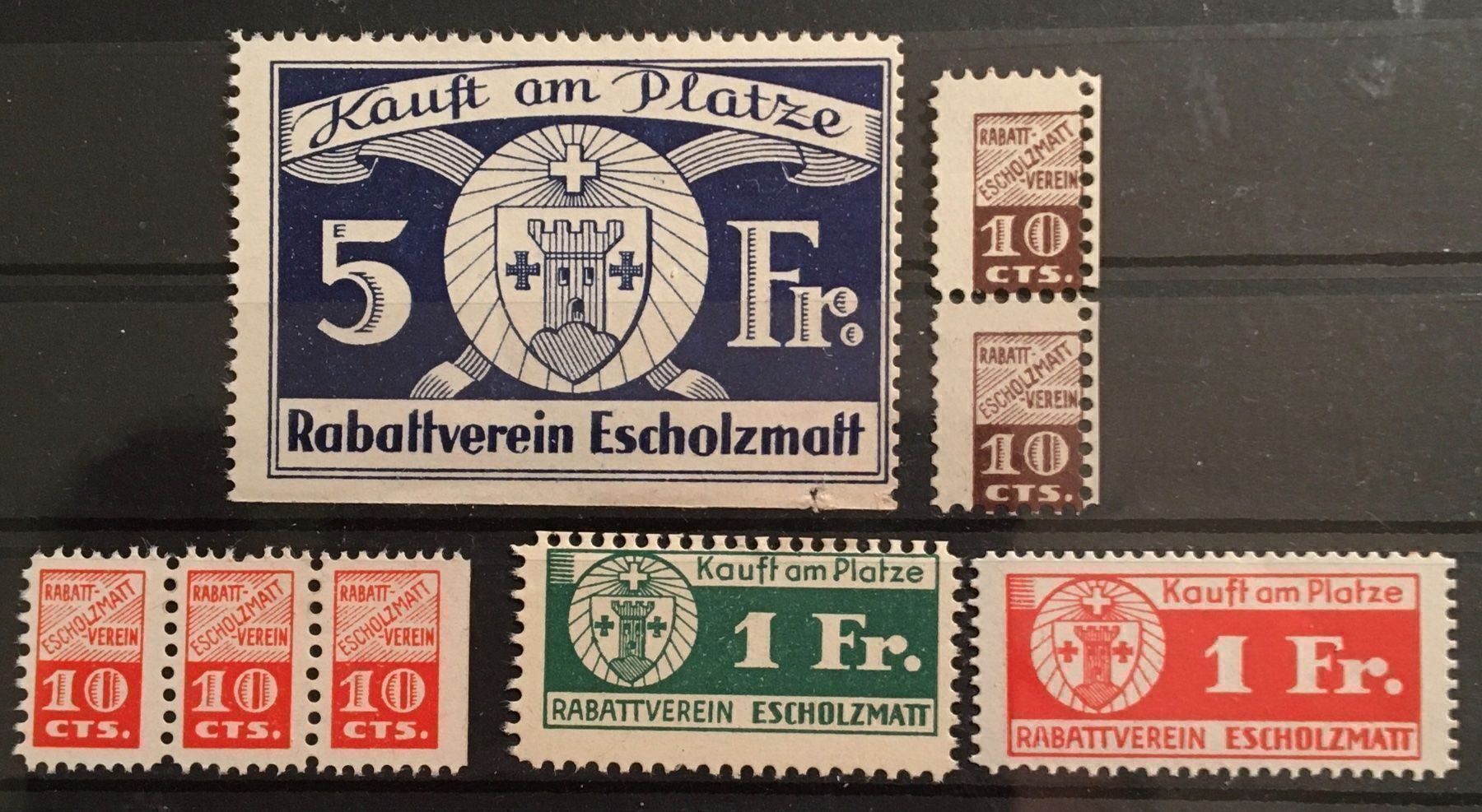 Tutti i francobolli: Marken Rabattverein Escholzmatt LU (Vinetten, Rabattmarken) – Usato da Hunzenschwil venduto da zibu88