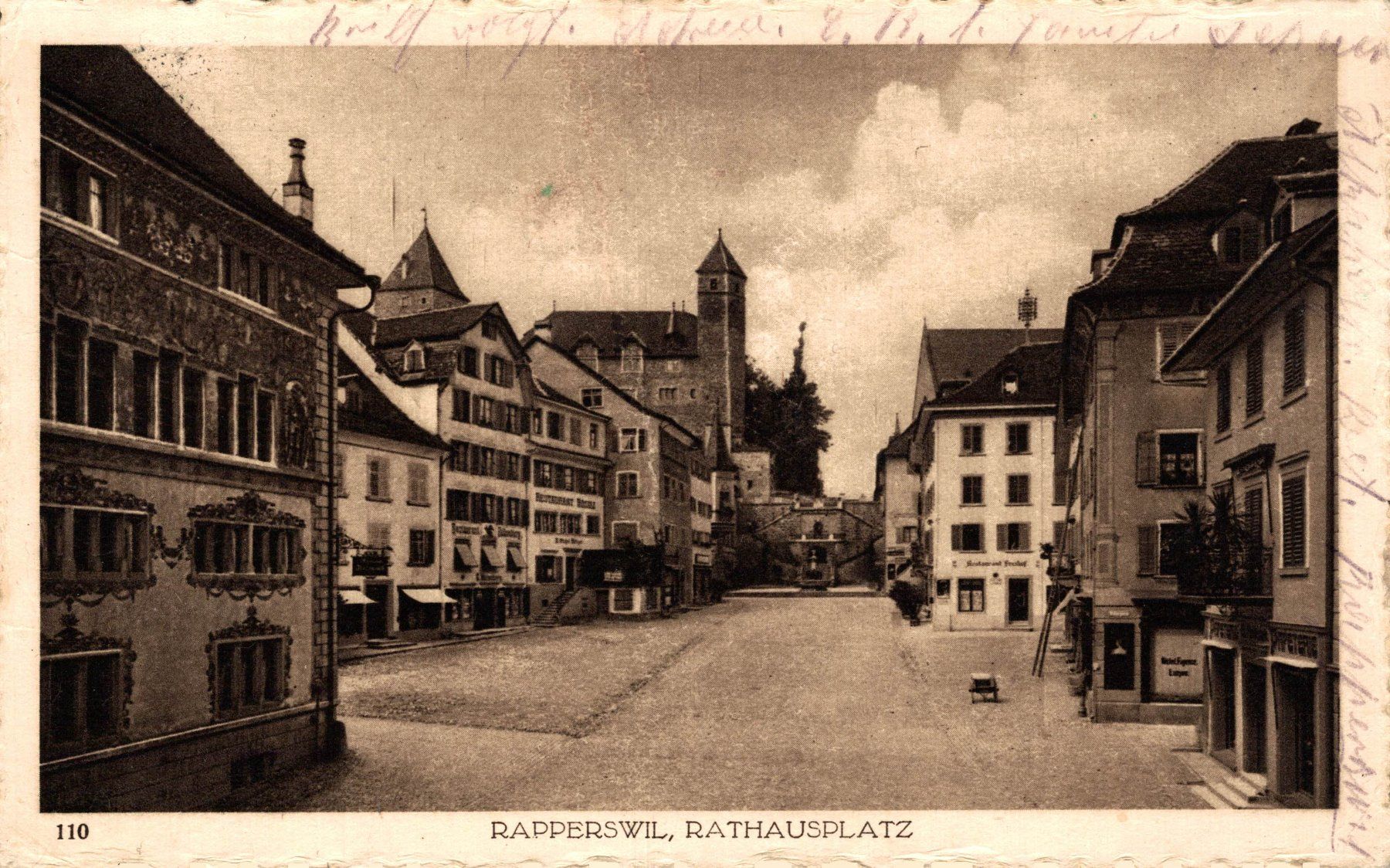 Cartoline postali: Rapperswil. Rathausplatz – Usato da Bronschhofen venduto da Astore