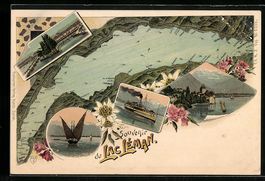 Litho Geneve /Lac Léman, See-Panorama u
