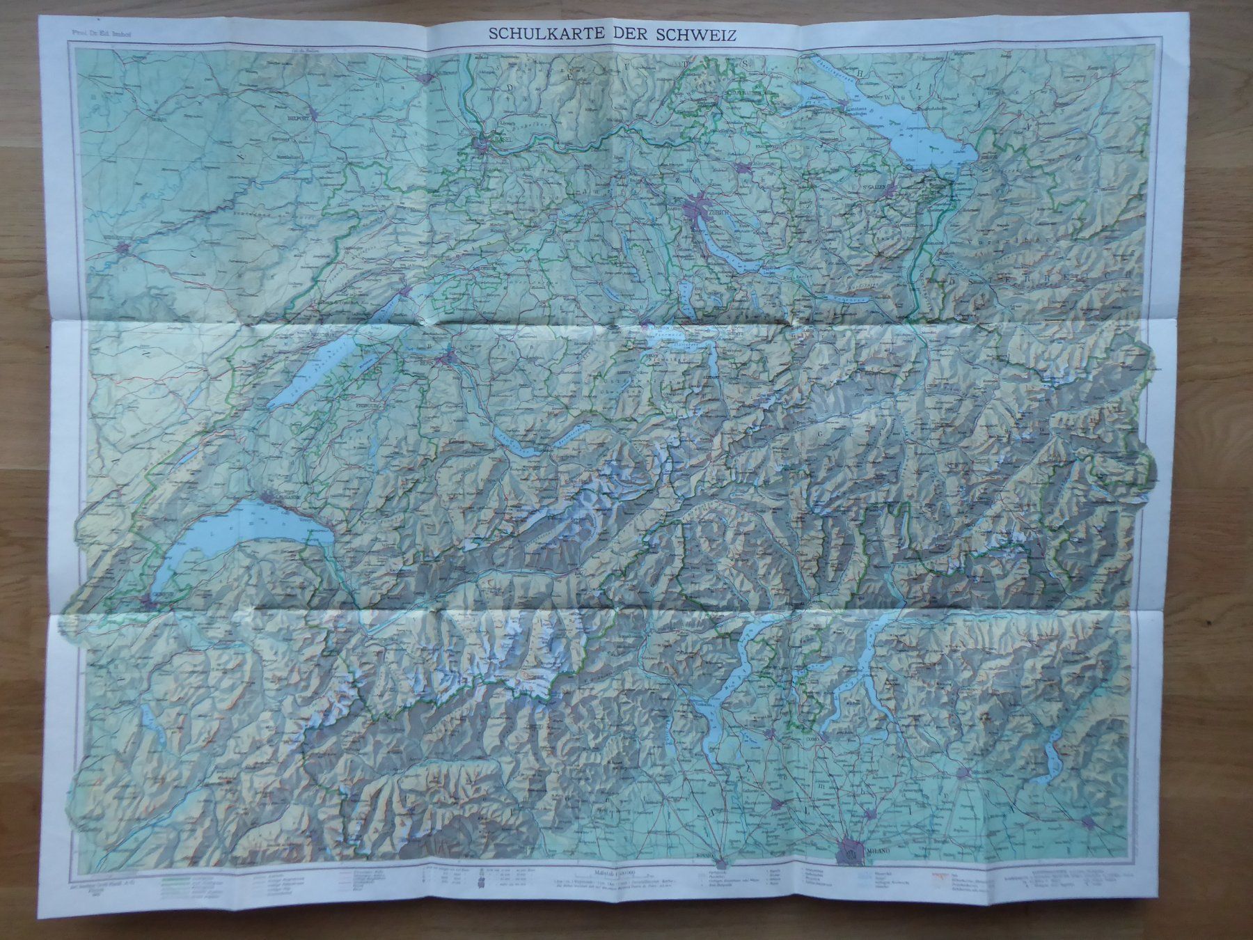 Landkarten & Atlanten: Schulkarte der Schweiz, Imhof, 1965 – Gebraucht aus Turbenthal von Panau 4