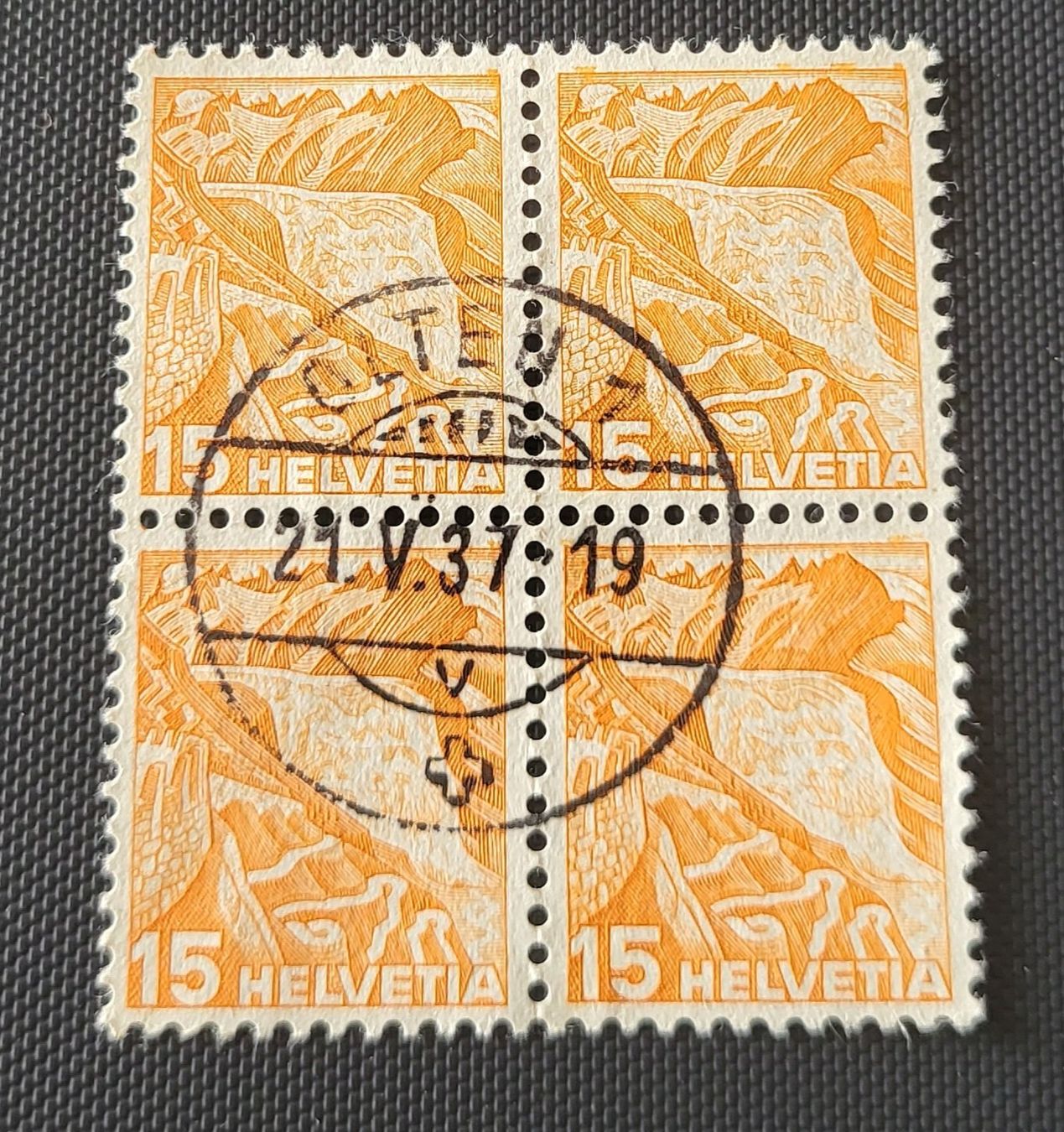 Alle Briefmarken: Viererblock Vollstempel Olten briefmarke – Gebraucht aus St Gallen von Stampsalshobby