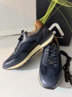Chaussures Ambitious bleues cuir tissu taille 41 neuves