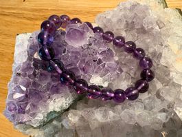 Armband aus natürlichem brasilianischem Amethyst 8.5mm
