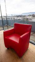 Baleri Italia Caprichair Designer Leder Sessel in Rot