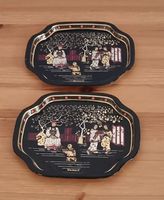 2 Stk. vintage Servierplatte Serviertablet klein Metall