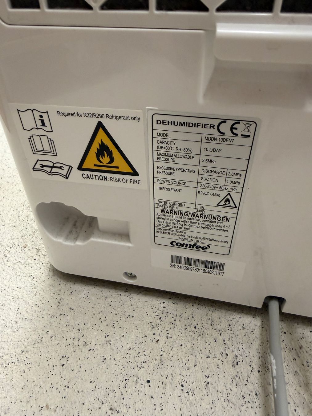 Comfee Deumidificatori: Comfee Luftentfeuchter MDDN-10DEN7 (10L/Tag) – Usato da Aarau Rohr venduto da HappyKoala 4