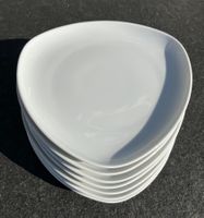 7 Porzellan Teller Seltmann Sketch weiss dreieckig top