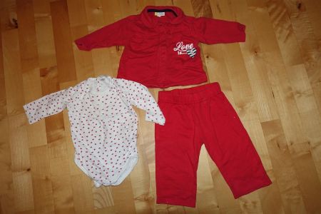 Ensemble rot / Gr. 62 Hose Jäggli Body