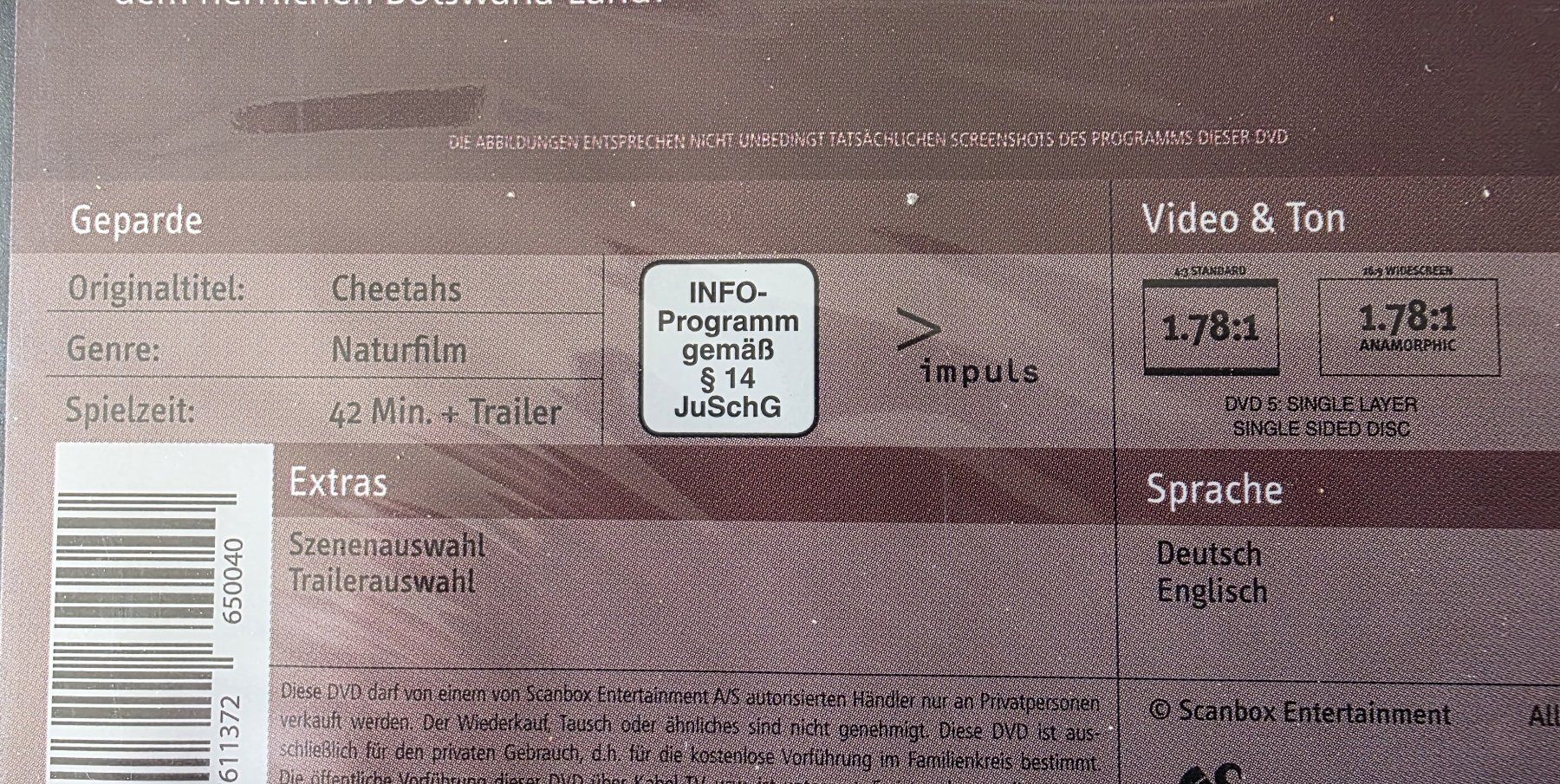 Tutti i DVDs: DVD Geparde - NEU UND ORIGINAL VERPACKT – Nuovo e nell'imballaggio originale da Oetwil am See venduto da fineli2 1