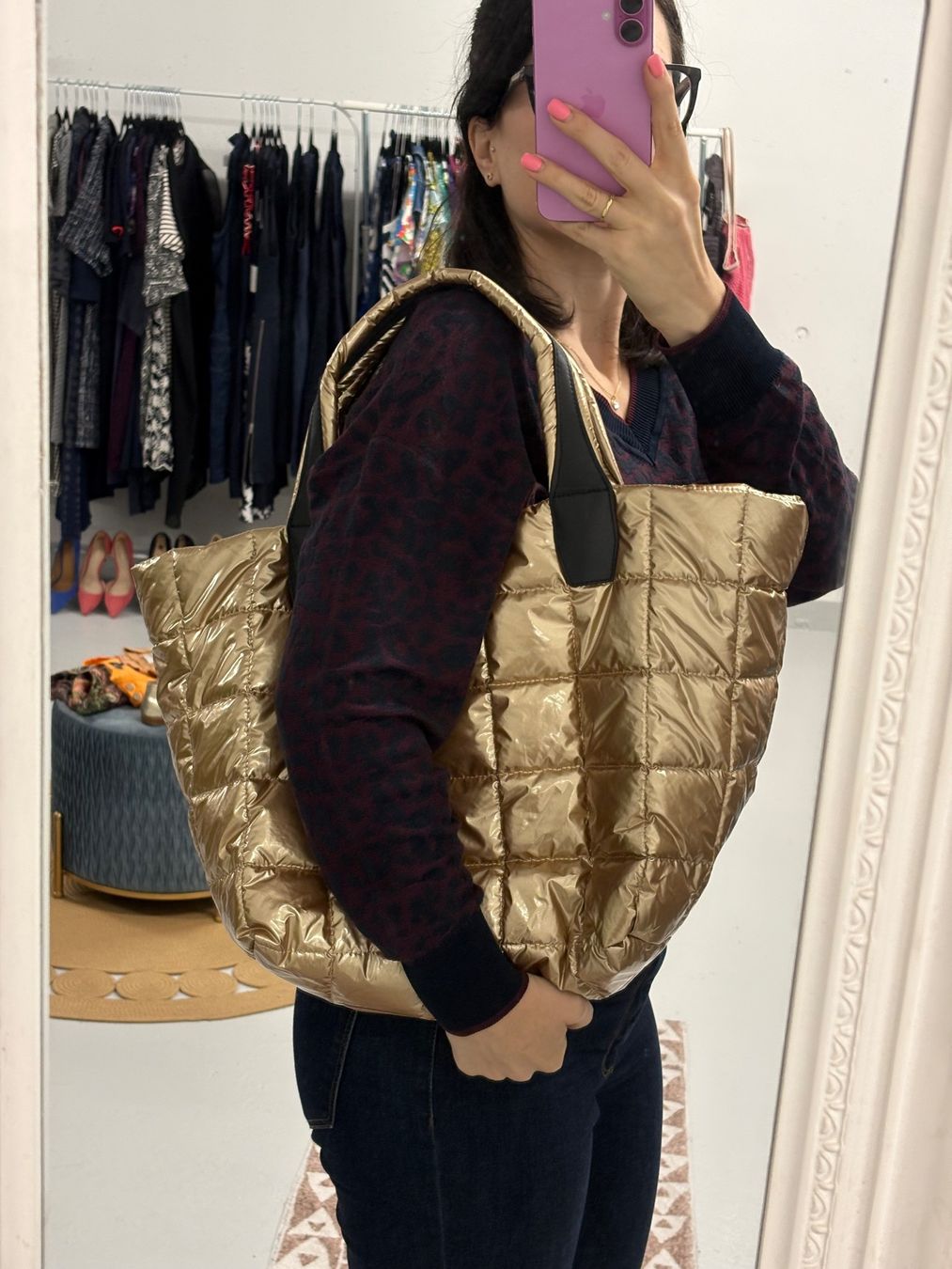 Borse da donna: Vee Collective Shopper gold schwarz Medium Tasche gesteppt – Nuovo (secondo la descrizione) da Regensdorf venduto da secondchancefashion 1