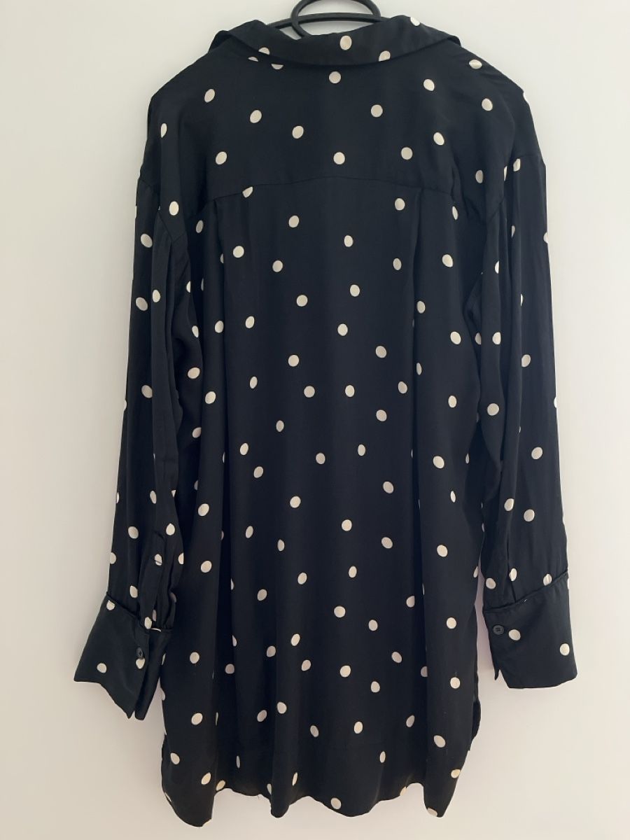 H&M Camicette: H&M Blouse, Size S, Black with White Dots - Viscose – Usato da Luzern venduto da worn_by_Ana 1